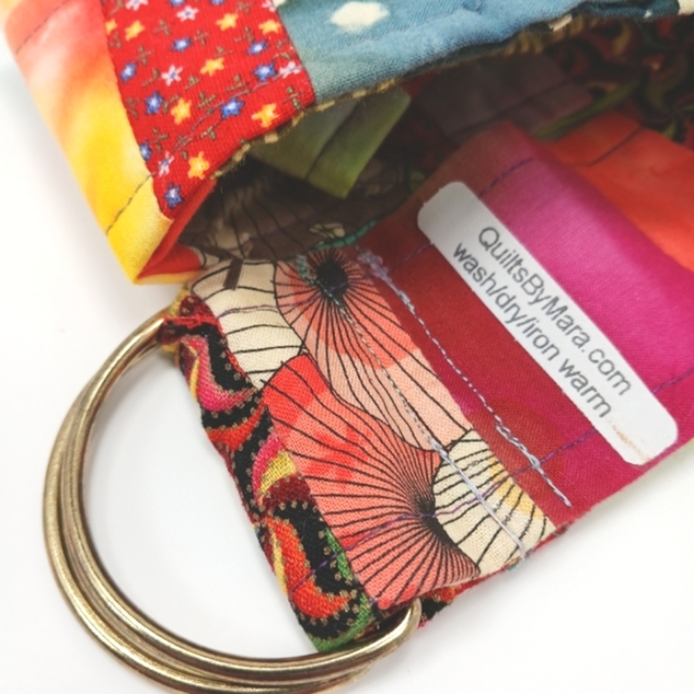 QUILTS BY MARA Cotton Patchwork Belt Calico & Asian Parasols Handmade NW… - Picture 3 of 8